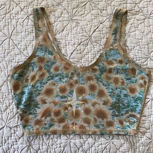 Teeki super cute sunflower yoga or swim top